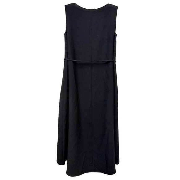 Lattelier Women's Tie Waist Black Hi-Lo Sleeveless Classic Dress - Size Small - Picture 5 of 7